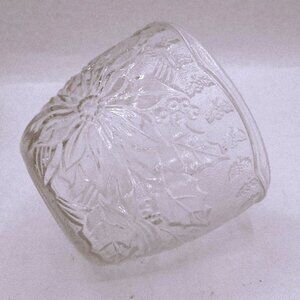Clear Etched Glass Vase With Floral & Holly Design KIG Indonesia